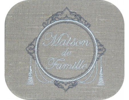 Embroidery design applique frame constance