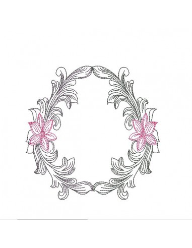 Embroidery design applique frame Baroque