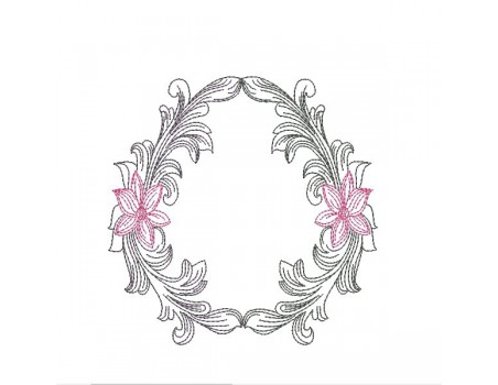 Embroidery design applique frame Baroque