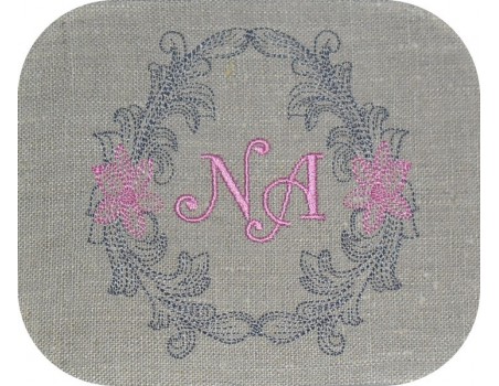 Embroidery design applique frame Baroque