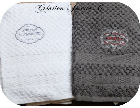 Motif de broderie machine cadre Bains Douches