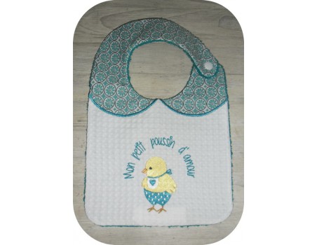 machine embroidery design Scalloped  Bib ITH