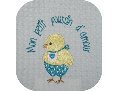 Motif de broderie machine poussin