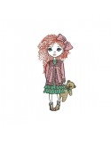 Motif de broderie machine petite fille aux cheveux frisés
