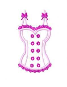 Lingerie  bustier appliquée 10x10cm