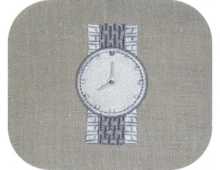 Motif de broderie machine  montre