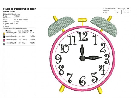 Instant download machine embroidery   timepiece