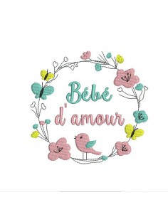 Motif de broderie machine cadre printemps