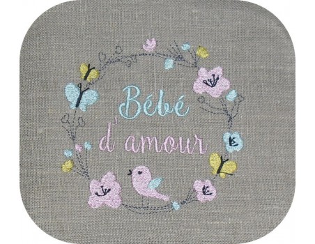 Embroidery design applique ornament frame