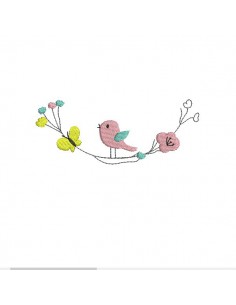 Motif de broderie machine fleurs printemps
