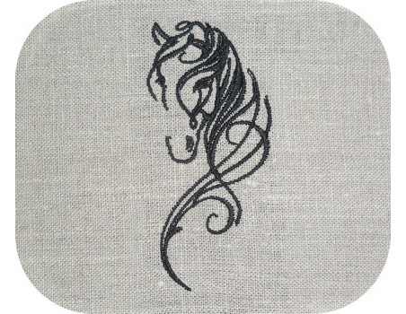 Motif de broderie machine  tête de cheval