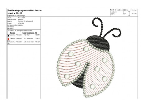 Instant download machine embroidery ladybug