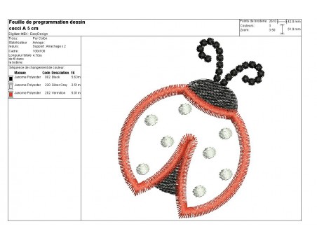 Instant download machine embroidery ladybug mylar