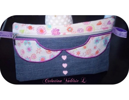 Motif de broderie machine ITH trousse col claudine