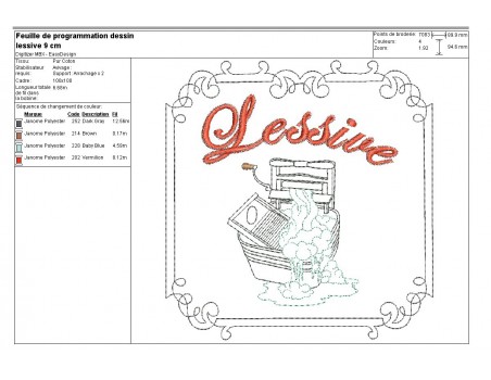 Motif de broderie machine lessive