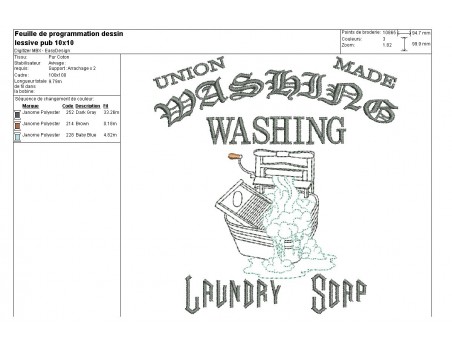 Instant download machine embroidery design laundry