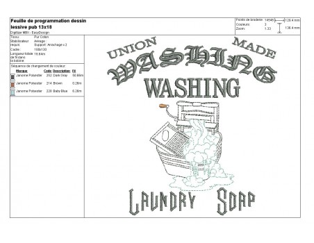 Instant download machine embroidery design laundry