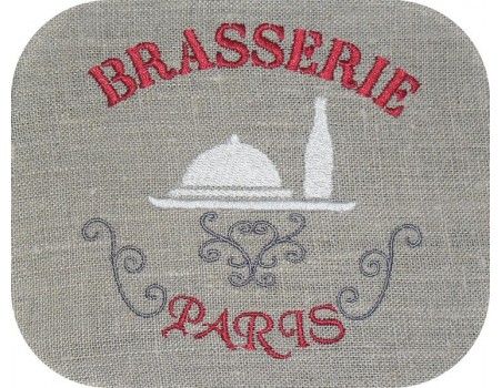 Motif de broderie machine brasserie de Paris