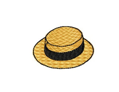 Motif de broderie chapeau canotier