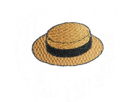 Motif de broderie chapeau canotier