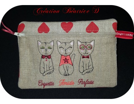 Motif de broderie machine chats attitude