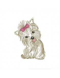 Instant download machine embroidery  yorkshire dog