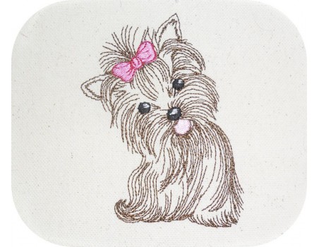 Instant download machine embroidery  yorkshire dog