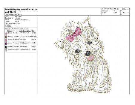 Instant download machine embroidery  yorkshire dog