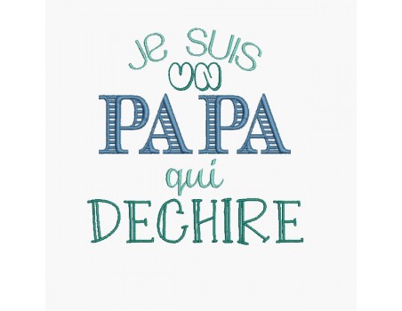 Motif de broderie papa qui déchire