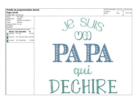 Motif de broderie papa qui déchire