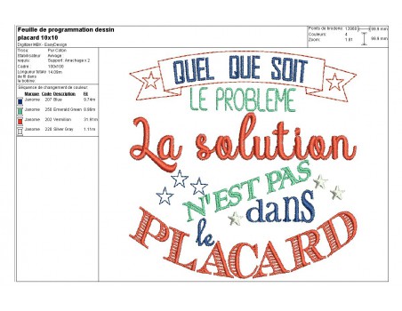 Motif de broderie placard