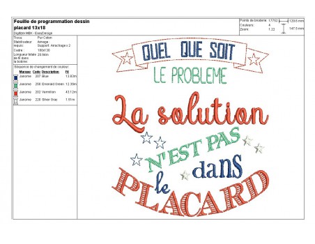 Motif de broderie placard