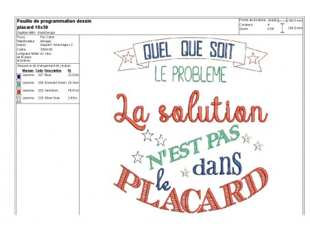 Motif de broderie placard