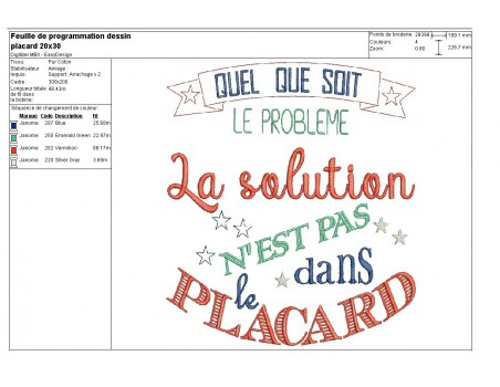 Motif de broderie placard