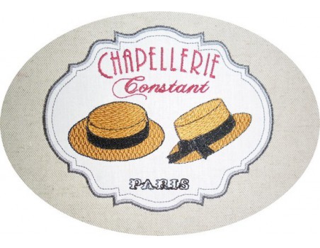 Motif de broderie plaque chapellerie