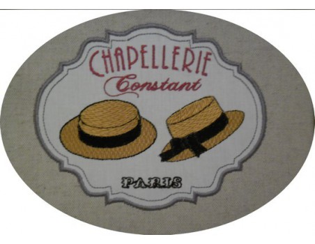 Motif de broderie plaque chapellerie