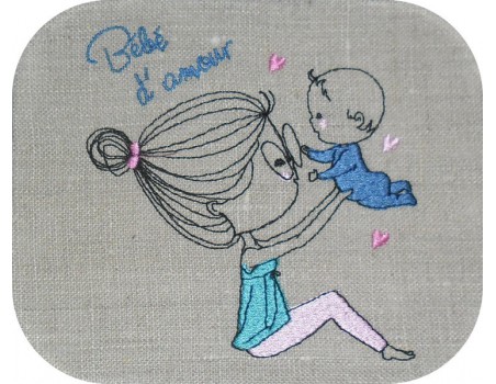 Motif de broderie machine bébé d'amour