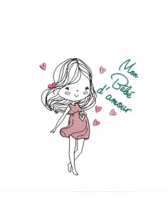 Instant download machine embroidery design vintage pregnant woman