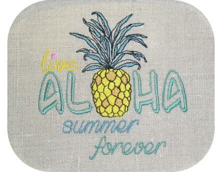 Motif de broderie machine  ananas aloha