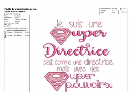 Motif de broderie super directrice