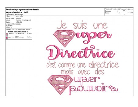 Motif de broderie super directrice