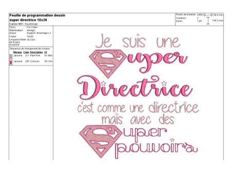 Motif de broderie super directrice