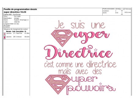 Motif de broderie super directrice