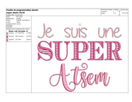 Motif de broderie  super atsem