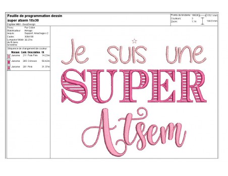 Motif de broderie  super atsem