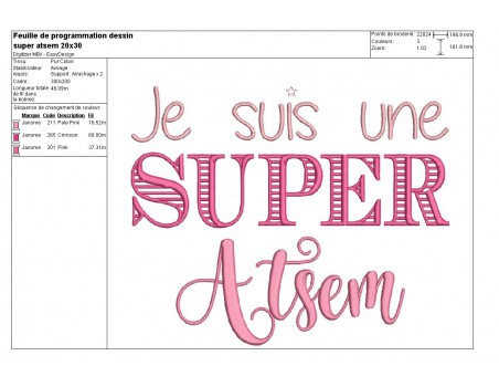 Motif de broderie  super atsem