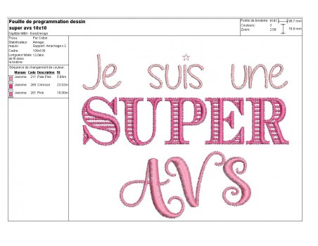 Embroidery design super atsem