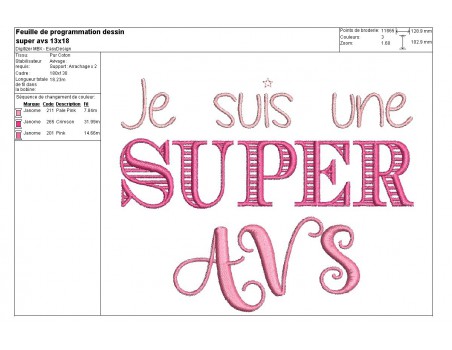 Embroidery design super atsem