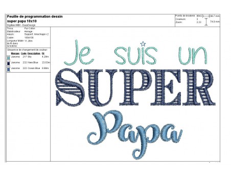 Machine Embroidery design super dad