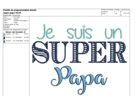 Machine Embroidery design super dad